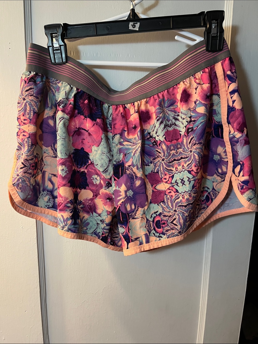 Everlast Floral Athletic Shorts - Pink, Purple & Peach Trim